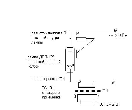 Лампы уф схема включения