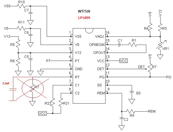 Wt7520 схема блока питания