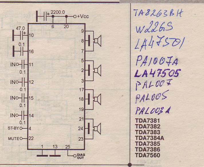 Tda7384 характеристики схема подключения