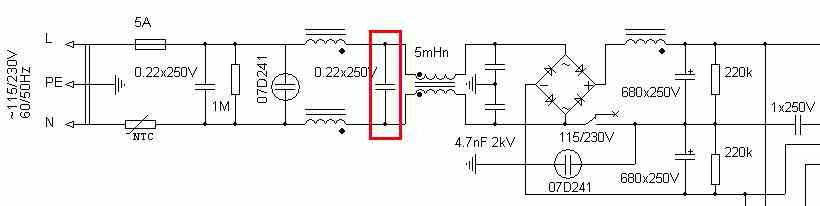 Конденсатор перед диодным мостом