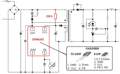 W6252 схема включения