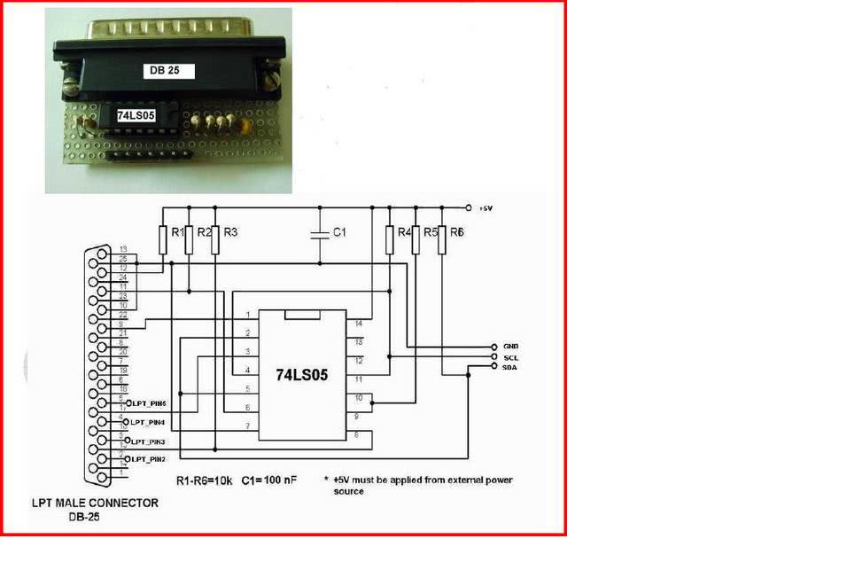 Be2works. 74ls05 программатор для АКБ ноутбука. I2c адаптер схема. LPT программатор i2c. LPT программатор sn7407.