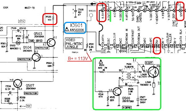 Panasonic tc 21pm10rq схема