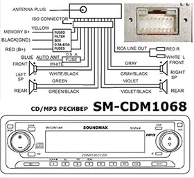 Схема автомагнитолы soundmax sm cdm1037