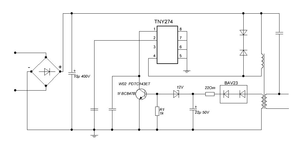 Tny274pn схема включения