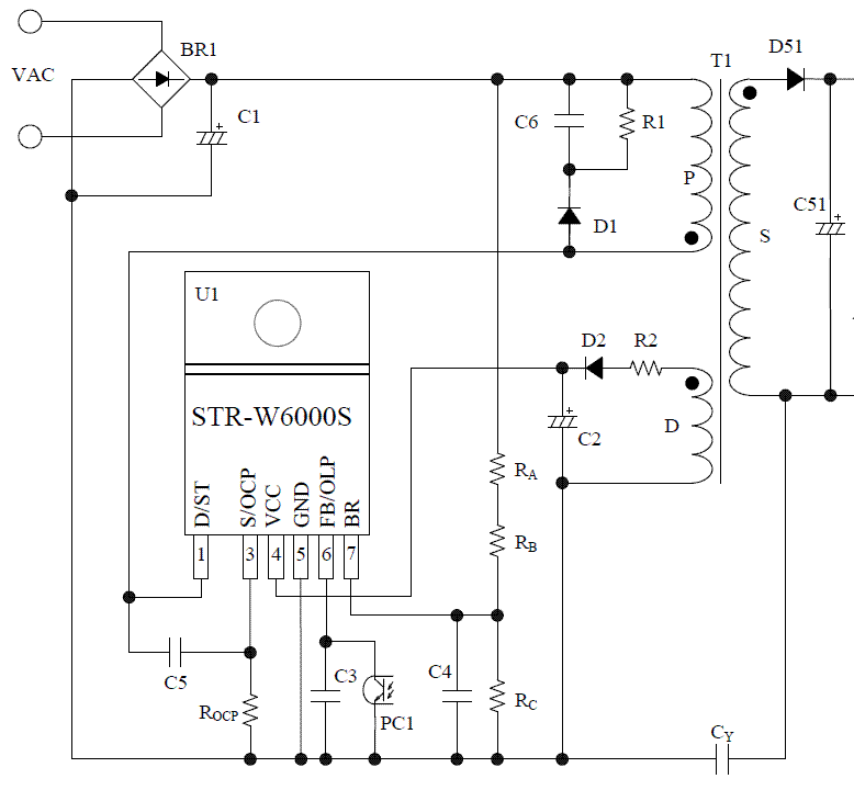 Str w6753 схема подключения