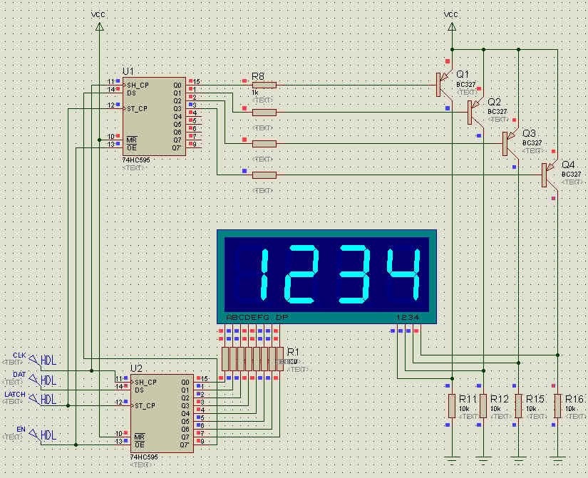 74hc595n схема включения